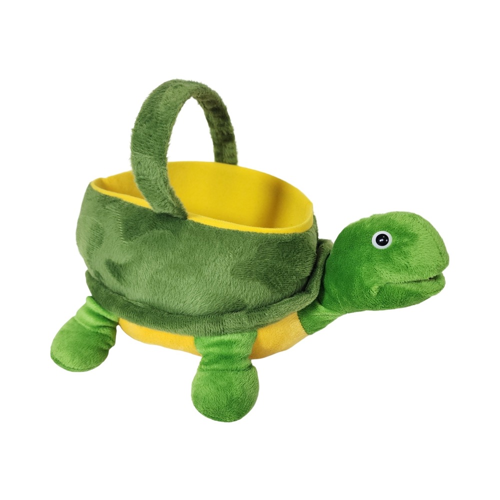 Dan Dee Collectors Choice Green Turtle Plush Easter Basket Tote Bag 13 Inch